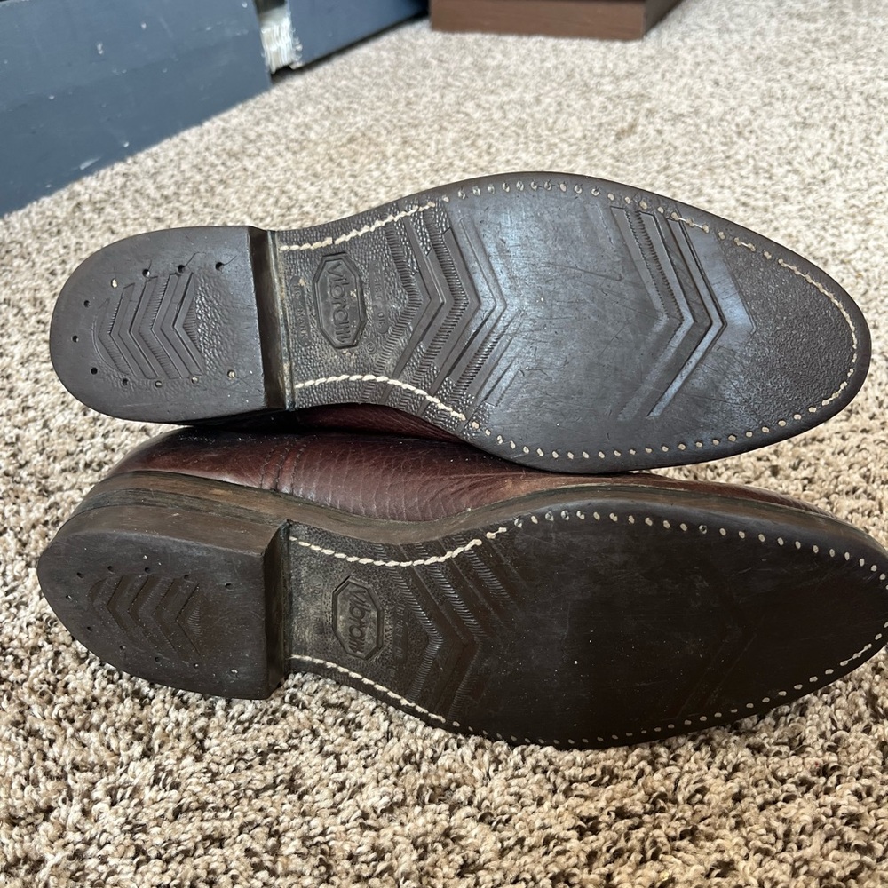 Vasque Two-Tone Brown Leather Western Pull-On Boots - Picture 5 of 13